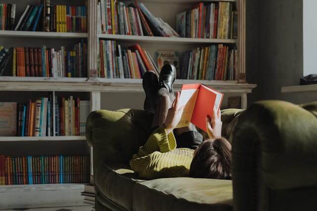 Books on a table